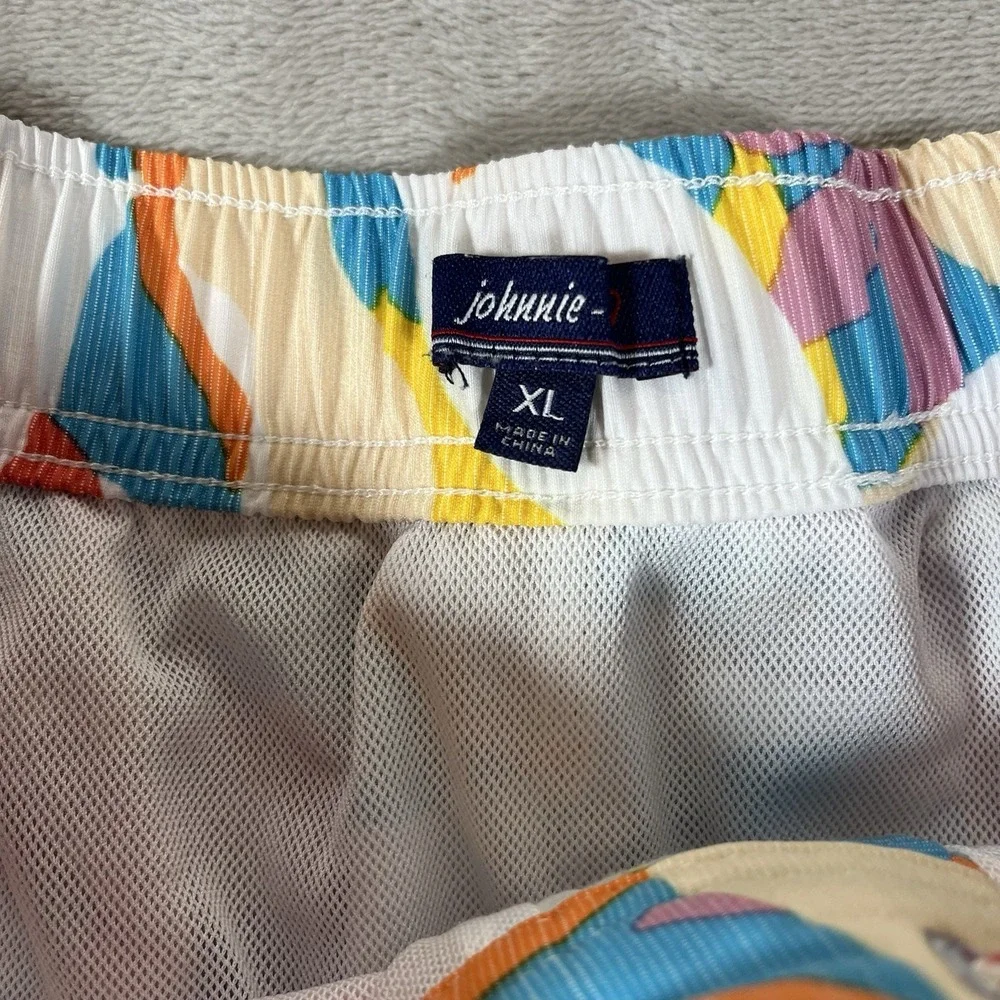Johnnie-O Mens XL Lined Board Shorts Swim Trunks Floral All Over Print AOP
